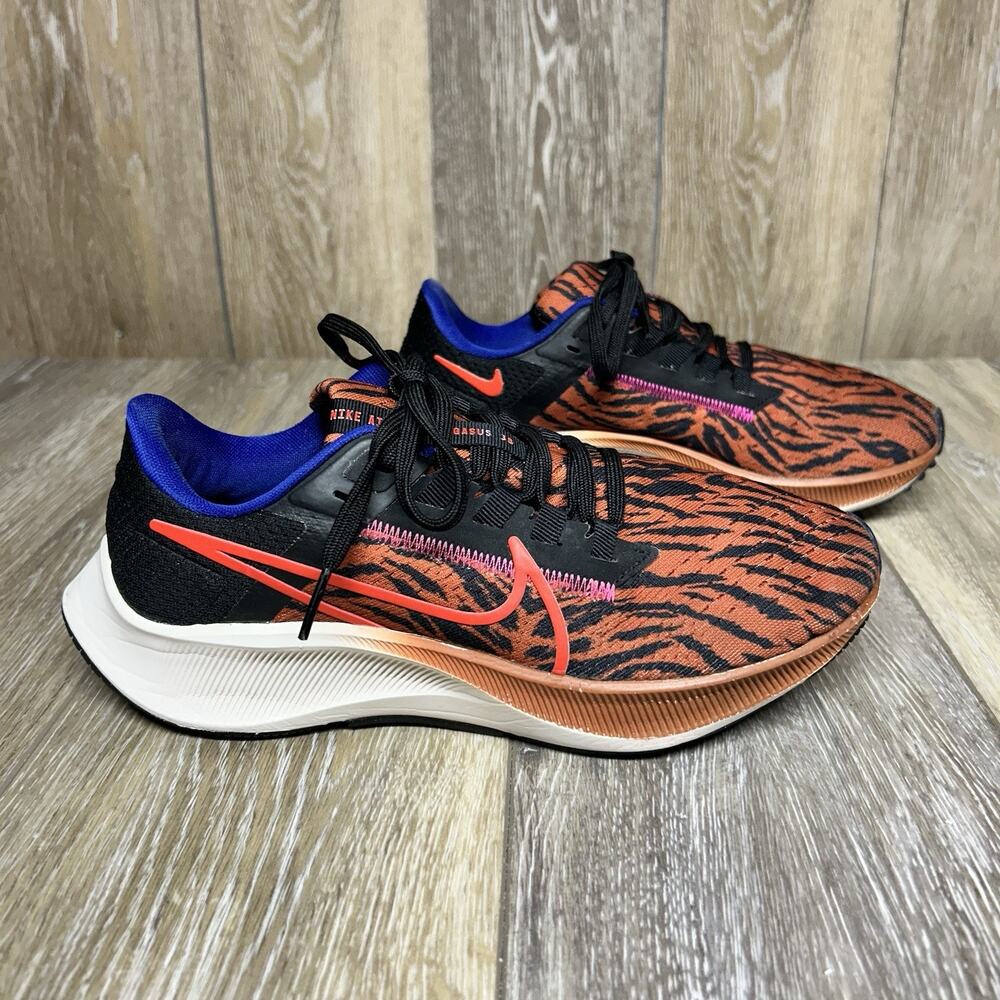 Nike Air Zoom Pegasus Womens Size 6 Black Orange Blue DQ7650-800 Sneaker Shoes
